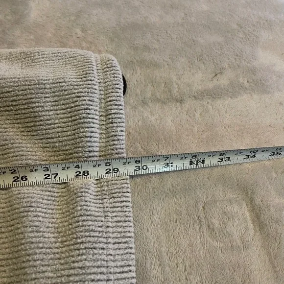 Vintage Rag Wear 90s Mens Large Grey Ribbed Fleece Quarter Zip Pullover Sweater - Picture 6 of 9